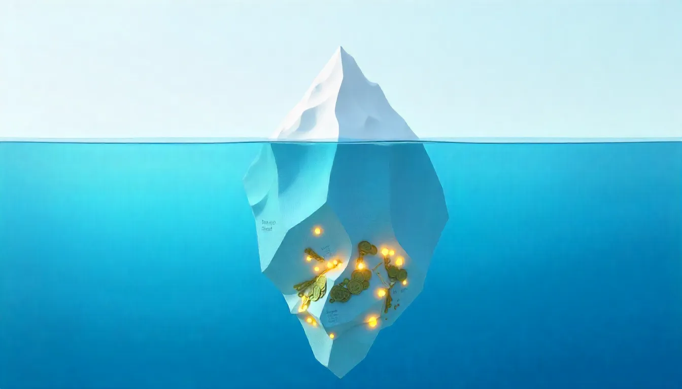 Iceberg of hidden money